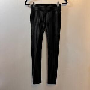 Loft Petites Black Stripped Leggings Size XXSP